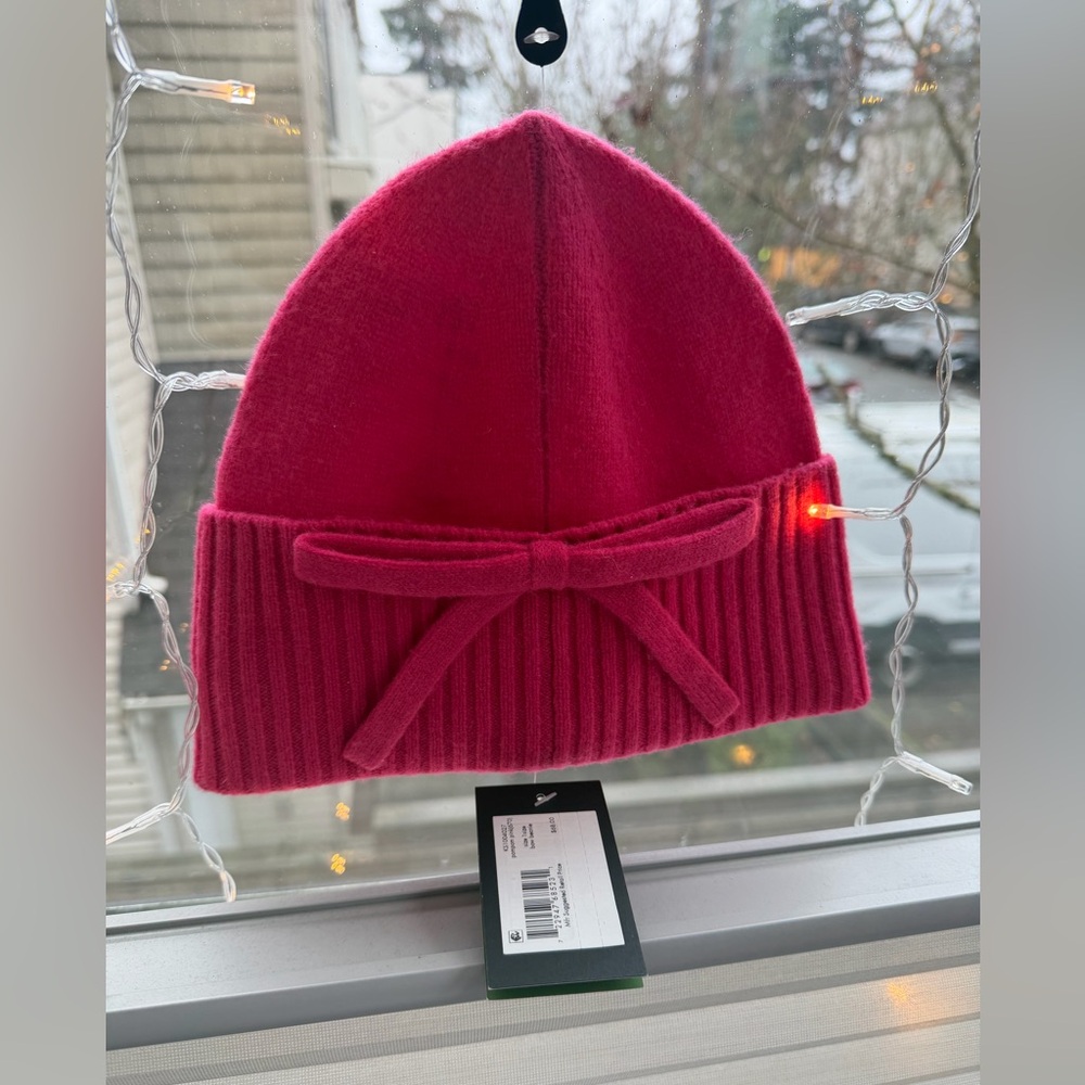 Pink Knit Beanie with Bow - Kate Spade [NWT]